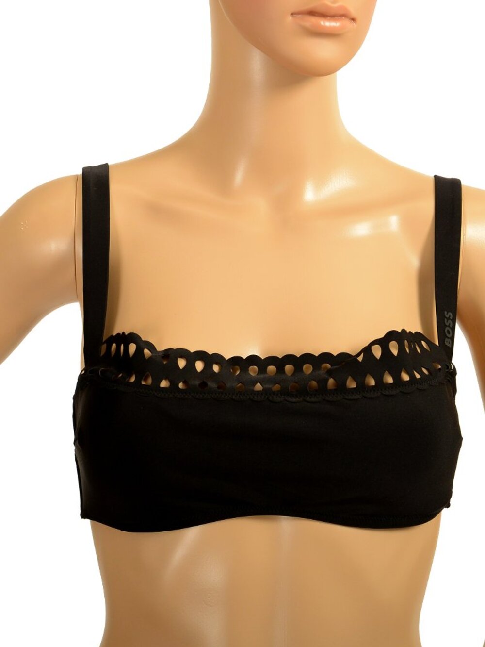 Hugo Boss Women's "EYELET" Black Padded Bralette Swim Top Bra US S IT 40